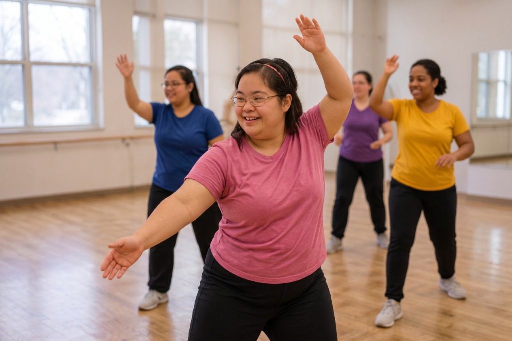 Dance, movement, and wellness choreography session