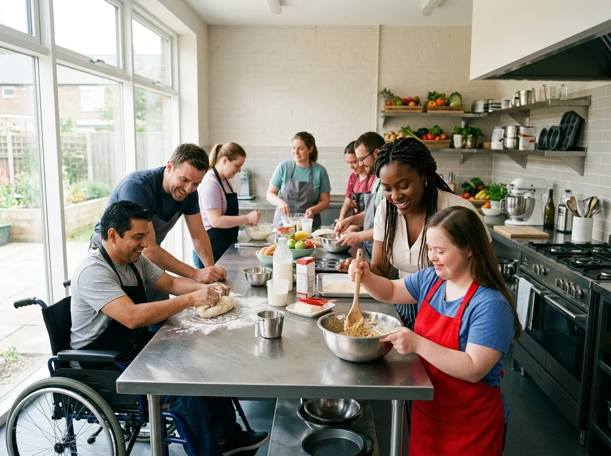 Kitchen meal prep and baking in residential home