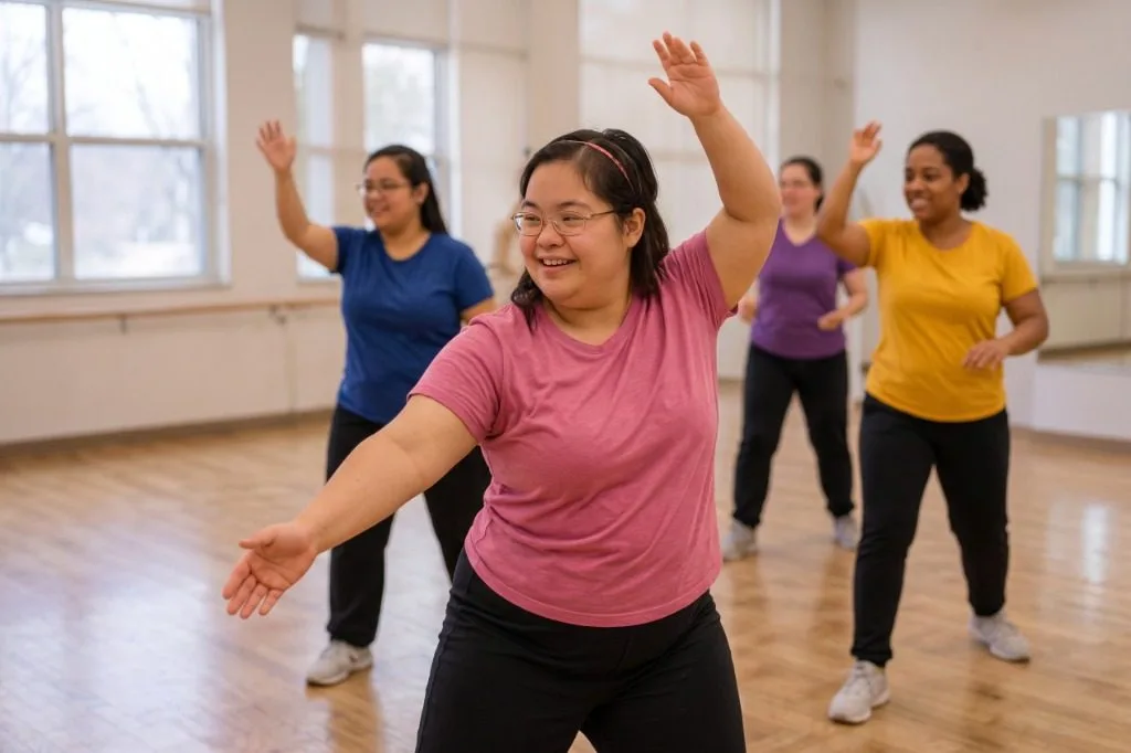 Dance, movement, and wellness choreography session